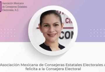 La Asociación Mexicana de Consejeras Estatales Electorales dio a conocer que la consejera Rosselvy Domínguez Arévalo será reconocida por las buenas prácticas locales