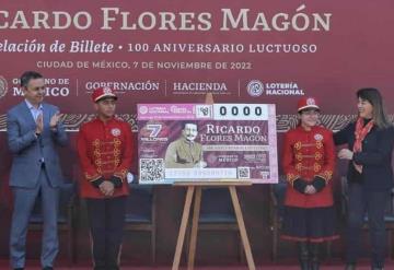 Develan Gobernación, Lotería Nacional e INEHRM billete conmemorativo en honor a Ricardo Flores Magón