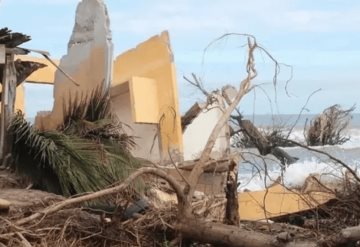 El Bosque, un pueblo devorado por el mar en Tabasco