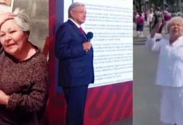 Reaparece mujer que insultó a AMLO en marcha; ofrece disculpas, pero no al Presidente