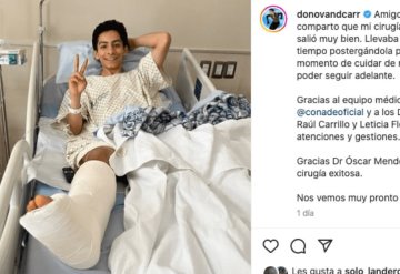 Donovan Carrillo es operado con éxito del tobillo: Nos vemos muy pronto