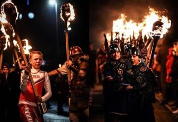 Mujeres y niñas participan por primera vez en festival vikingo de Escocia