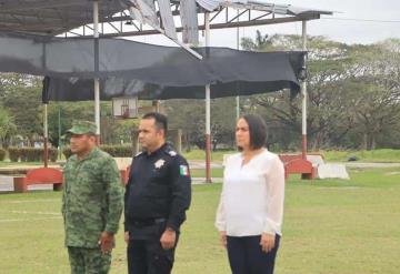 Arriba personal de la fuerza de tarea regional de la VII Región Militar Comalcalco