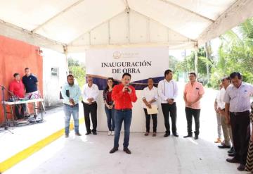 Inauguran obra de construcción de calles con concreto hidráulico en Fraccionamiento Huacapa, Cunduacán