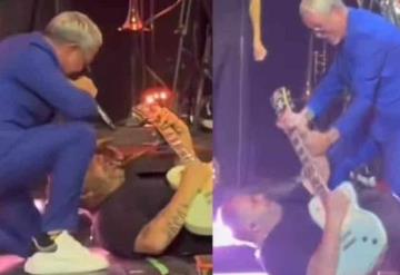 Alejandro Sanz tiró por accidente a su guitarrista y él siguió tocando, ¡merece un aumento!