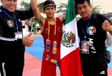 Tabasqueño obtiene medalla de oro en el V Festival de Artes Marciales WMO Muay Thai, en Tailandia