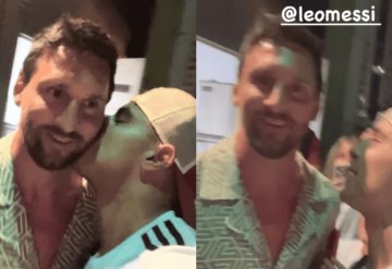 Aficionado argentino le roba un beso a Messi tras pedirle una foto | VIDEO