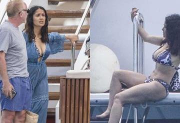 Salma Hayek de vacaciones en Los Cabos, México