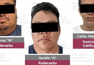 Detiene FGE a cinco presuntos responsables de homicidio, pederastia, lesiones y violencia familiar