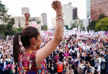 Claudia Sheinbaum devela su eje de gobierno "república soberana y enérgica" desde el Monumento a la Revolución el lunes 18 de marzo en la Ciudad de México..