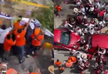 Militantes de MC y Morena pelean durante debate de candidatos en Guadalajara