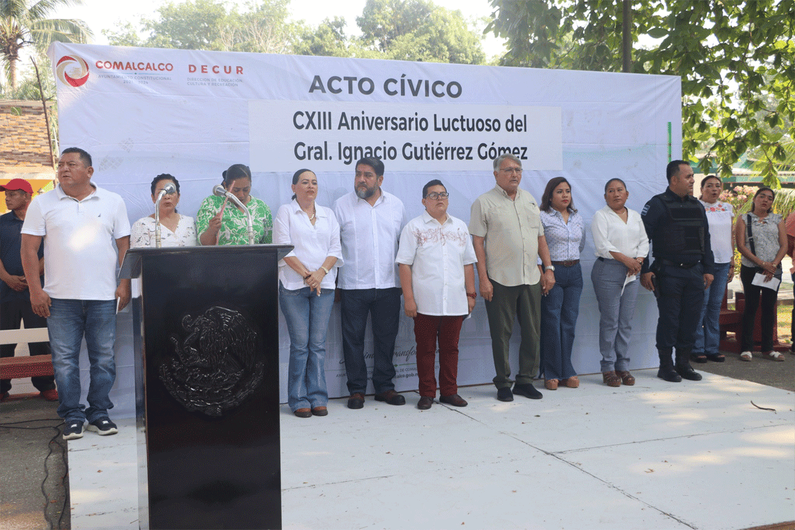Conmemoran el CXlll aniversario luctuoso del gral. Ignacio Gutiérrez Gómez en Comalcalco