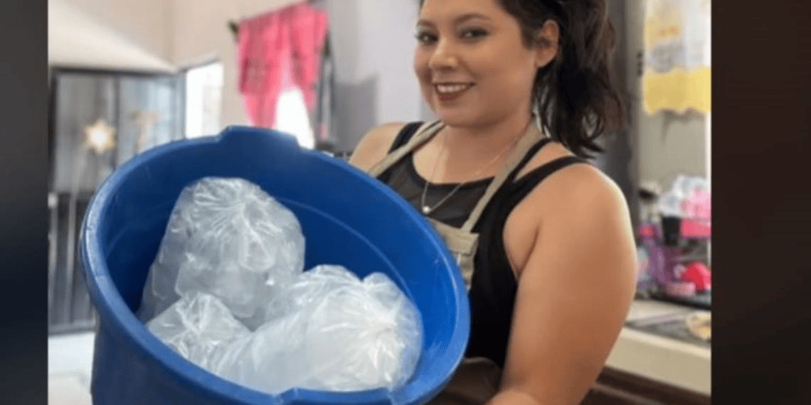 Tiktoker vende bolsas de hielo y se vuelve un éxito; esto gana por cada kilo
