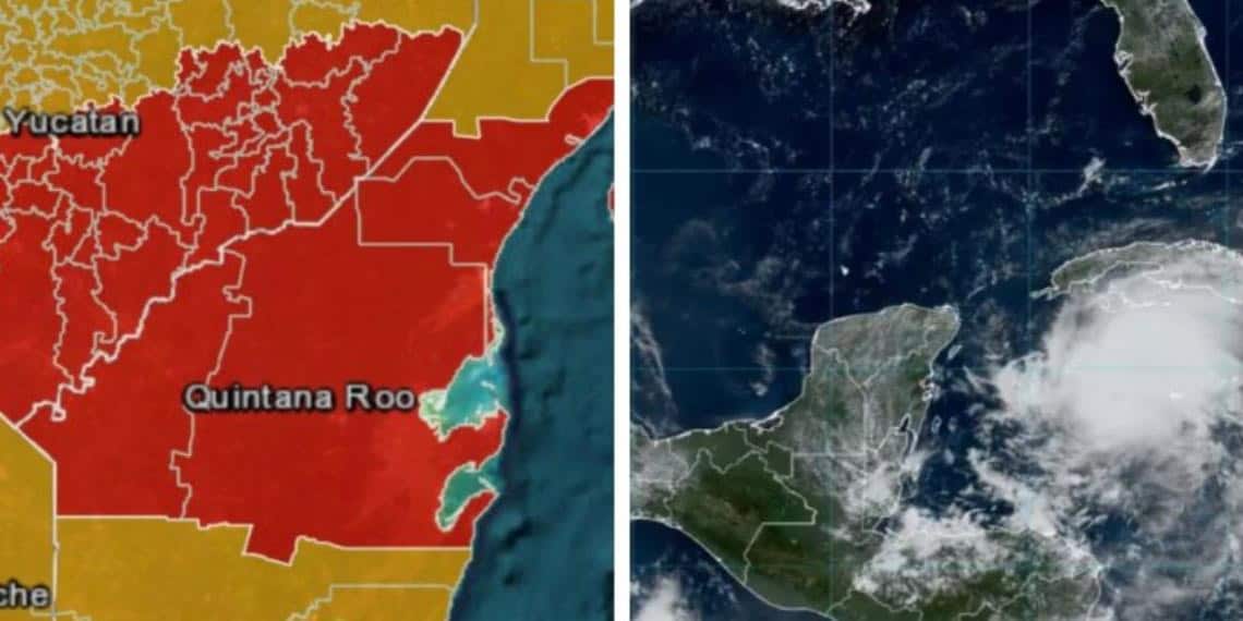 Emiten Alerta Roja en zonas de Quintana Roo y Yucatán por el huracán Beryl