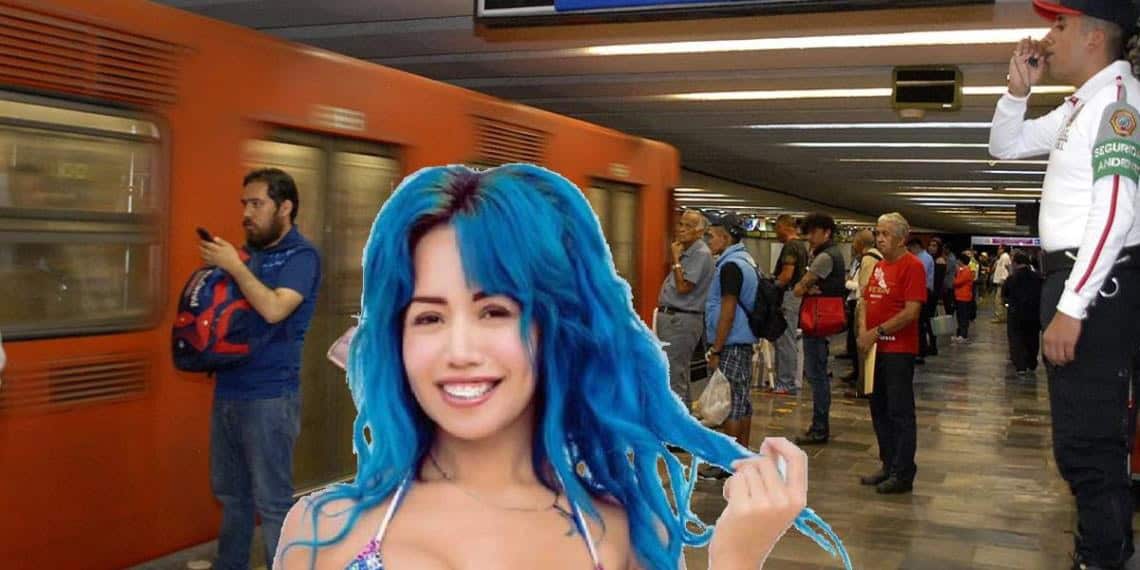 Luna Bella graba video para adultos en Metro de CdMx y se quejan en redes