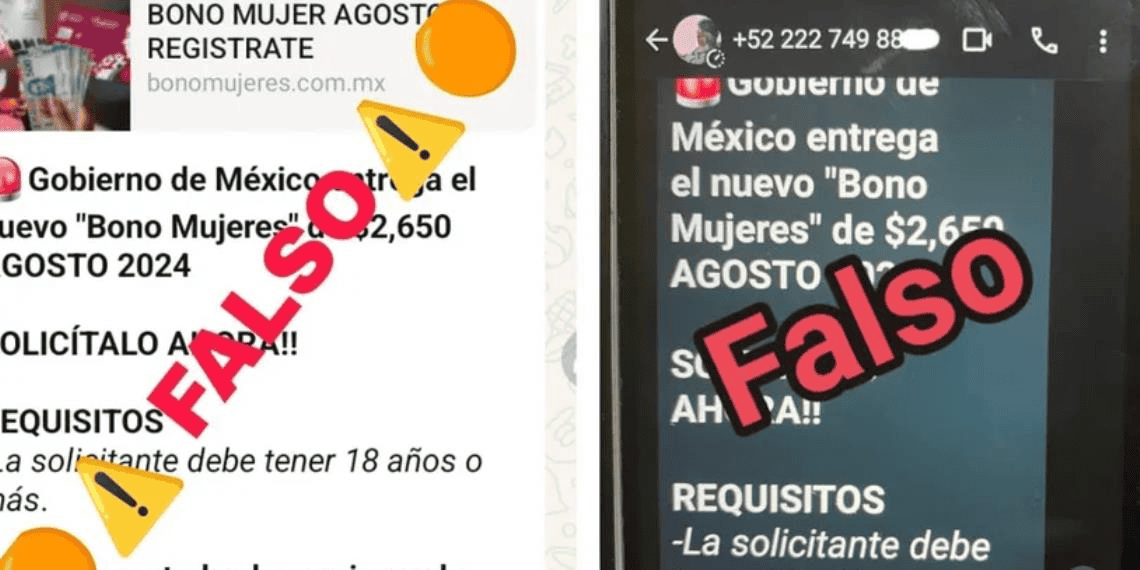 Bono Mujeres Bienestar: Alertan por FRAUDE con supuesto pago de 2 mil 600 pesos