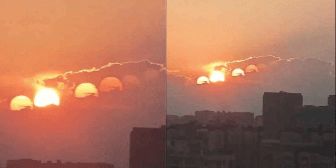 El efecto de los "siete soles" apareció en los cielos orientales