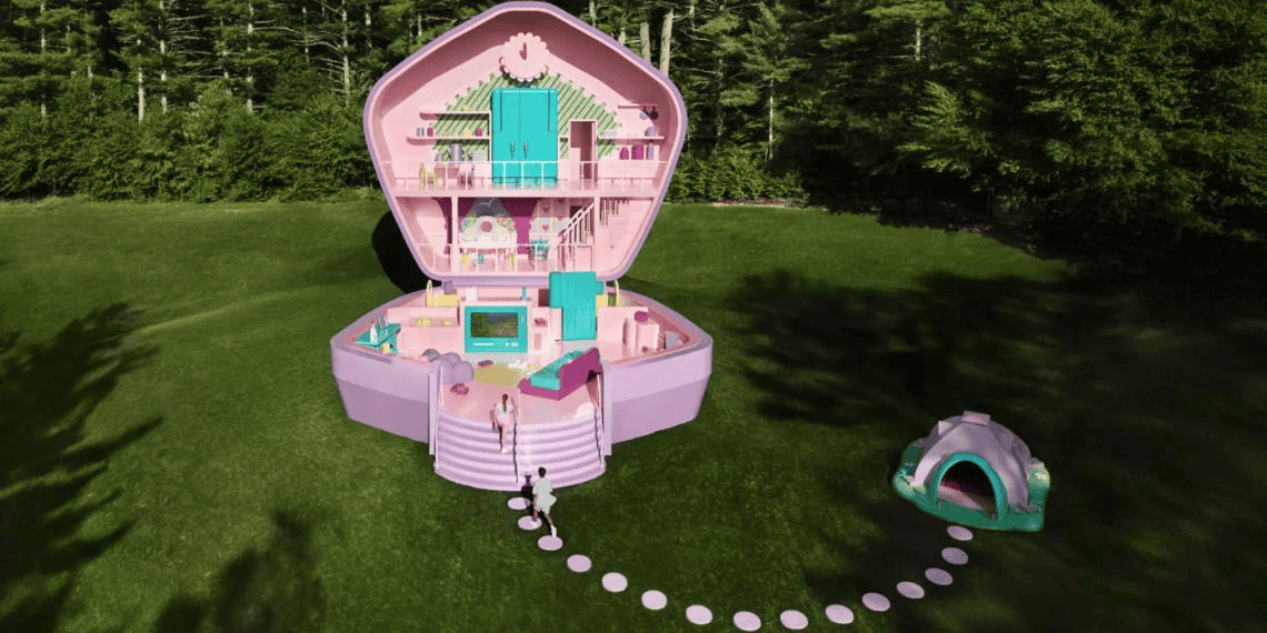 La casa en forma de estuche de Polly Pocket, del fabricante Mattel, existe ahora en tamaño real en Massachusetts