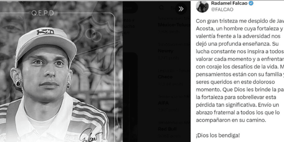 Radamel Falcao envíó conmovedor mensaje de despedida a Javier Acosta